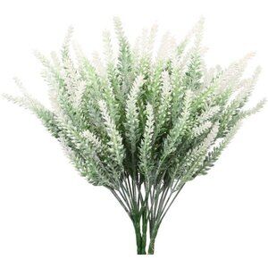 Flowers 6 Bundles Lavender Bouquet for Wedding Home Office Decoration - White